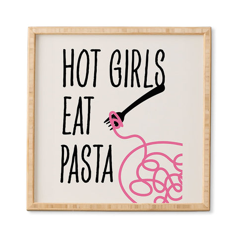 Mambo Art Studio Hot Girls Eat Pasta Framed Wall Art