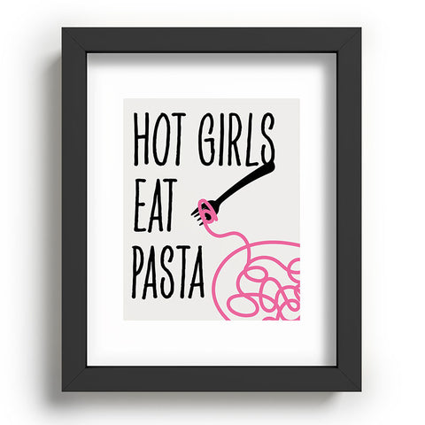Mambo Art Studio Hot Girls Eat Pasta Recessed Framing Rectangle