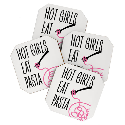 Mambo Art Studio Hot Girls Eat Pasta Coaster Set