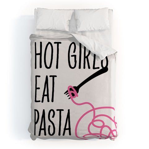 Mambo Art Studio Hot Girls Eat Pasta Duvet Cover