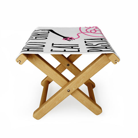 Mambo Art Studio Hot Girls Eat Pasta Folding Stool