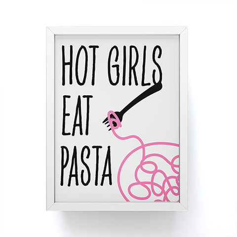 Mambo Art Studio Hot Girls Eat Pasta Framed Mini Art Print