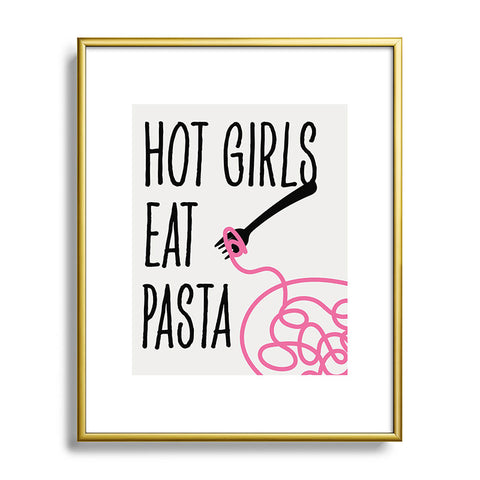 Mambo Art Studio Hot Girls Eat Pasta Metal Framed Art Print