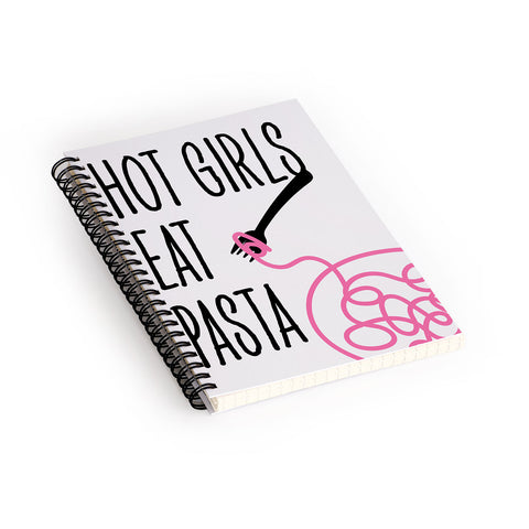 Mambo Art Studio Hot Girls Eat Pasta Spiral Notebook