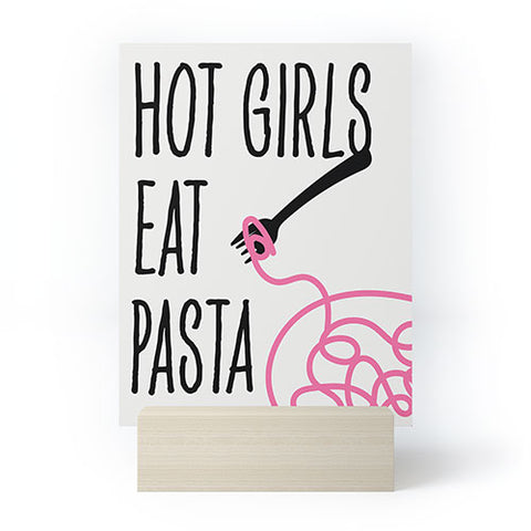 Mambo Art Studio Hot Girls Eat Pasta Mini Art Print