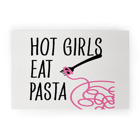 Mambo Art Studio Hot Girls Eat Pasta Welcome Mat
