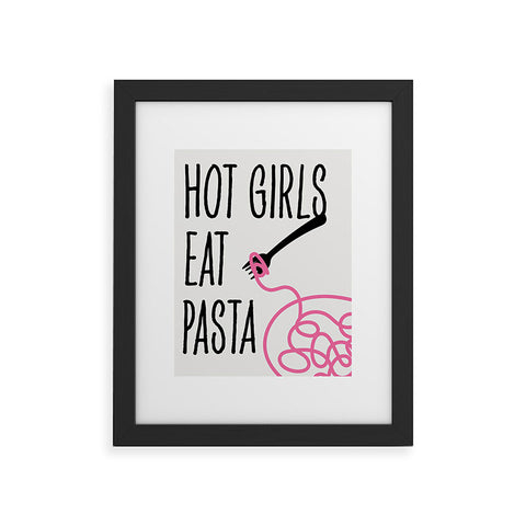Mambo Art Studio Hot Girls Eat Pasta Framed Art Print