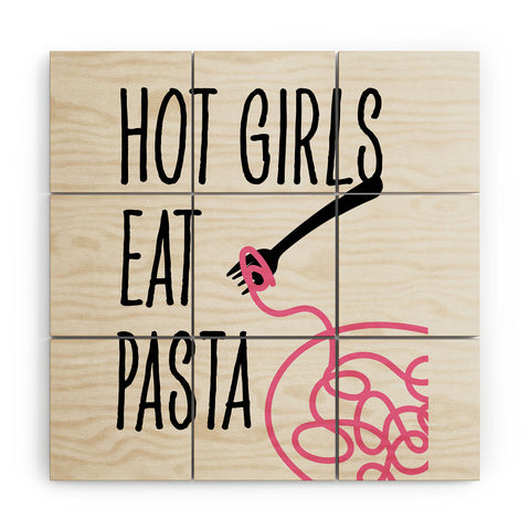 Mambo Art Studio Hot Girls Eat Pasta Wood Wall Mural