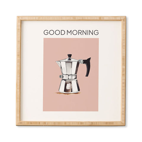 Mambo Art Studio Italian Coffee Maker Pink Framed Wall Art havenly