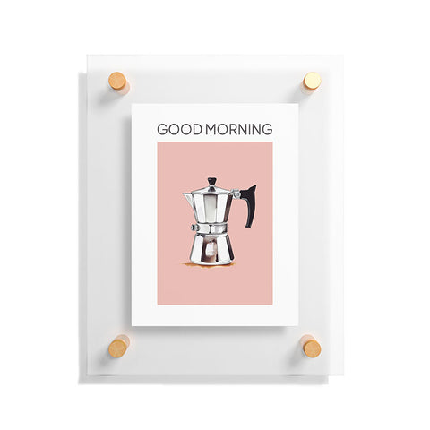 Mambo Art Studio Italian Coffee Maker Pink Floating Acrylic Print