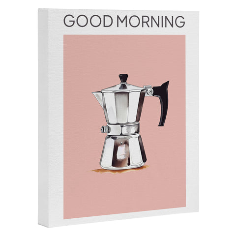 Mambo Art Studio Italian Coffee Maker Pink Art Canvas
