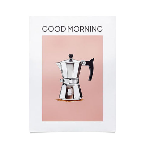 Mambo Art Studio Italian Coffee Maker Pink Poster