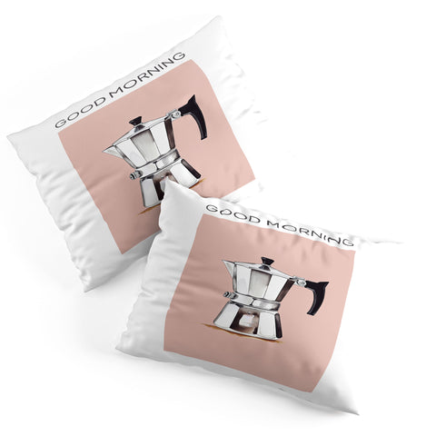 Mambo Art Studio Italian Coffee Maker Pink Pillow Shams