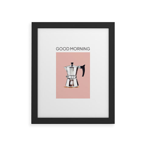 Mambo Art Studio Italian Coffee Maker Pink Framed Art Print