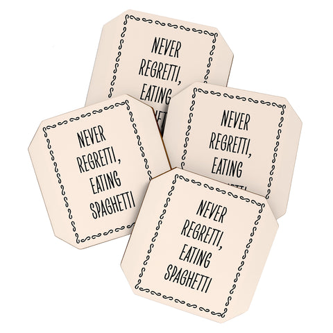 Mambo Art Studio Never Regretti Spaguetti Coaster Set