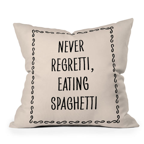 Mambo Art Studio Never Regretti Spaguetti Throw Pillow