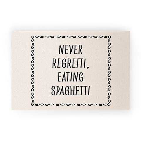 Mambo Art Studio Never Regretti Spaguetti Welcome Mat