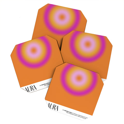 Mambo Art Studio Orange Aura Coaster Set