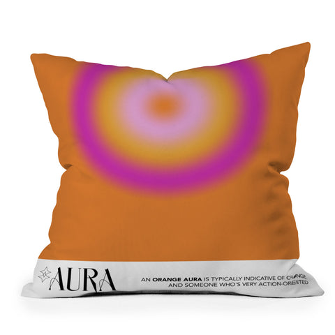 Mambo Art Studio Orange Aura Outdoor Throw Pillow