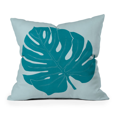 Mambo Art Studio Paper Monstera Outdoor Throw Pillow