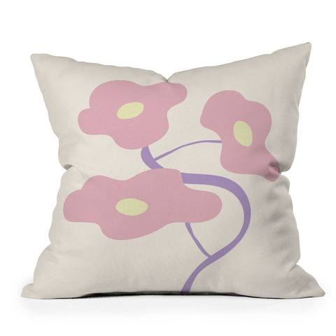 Mambo Art Studio Pastel Pink Bouquet Outdoor Throw Pillow