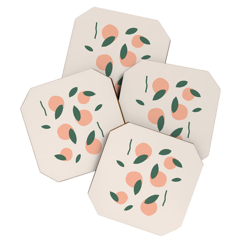 Mambo Art Studio Peaches and Oranges Coaster Set