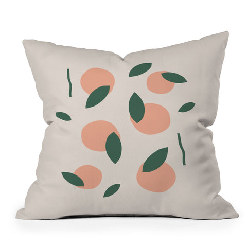 Mambo Art Studio Peaches and Oranges Outdoor Throw Pillow
