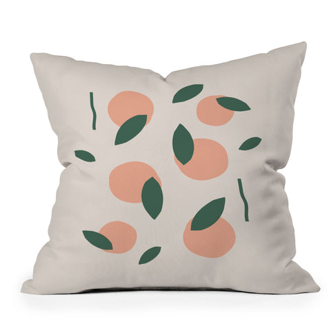 Mambo Art Studio Peaches and Oranges Outdoor Throw Pillow