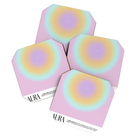Mambo Art Studio Pink Aura Coaster Set