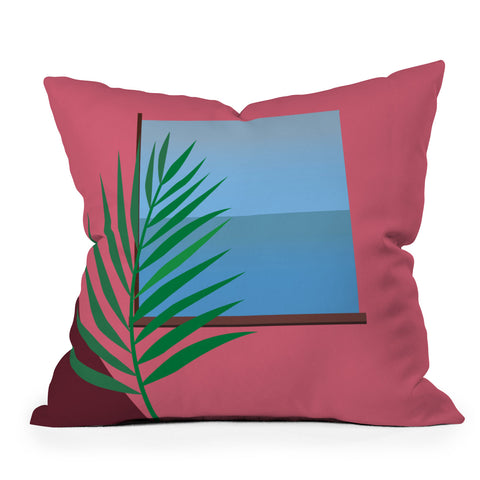 Mambo Art Studio Pink View Outdoor Throw Pillow
