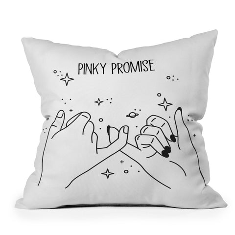 Mambo Art Studio Pinky Promise Outdoor Throw Pillow