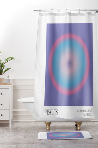 Mambo Art Studio Pisces Aura Shower Curtain And Mat