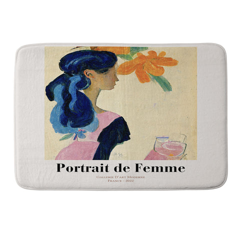Mambo Art Studio portrait de femme 02 Memory Foam Bath Mat