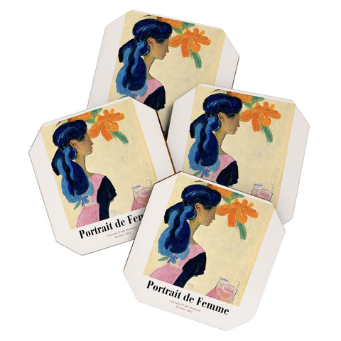 Mambo Art Studio portrait de femme 02 Coaster Set