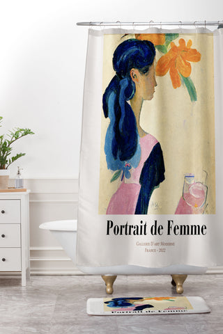 Mambo Art Studio portrait de femme 02 Shower Curtain And Mat