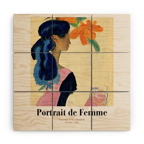Mambo Art Studio portrait de femme 02 Wood Wall Mural