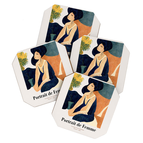 Mambo Art Studio portrait de femme Coaster Set