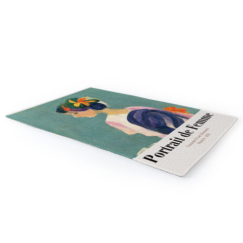 Mambo Art Studio portrait de femme flowers Area Rug