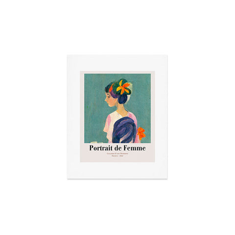 Mambo Art Studio portrait de femme flowers Art Print