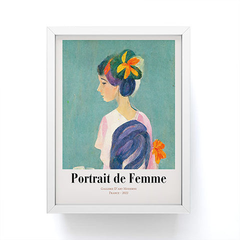 Mambo Art Studio portrait de femme flowers Framed Mini Art Print