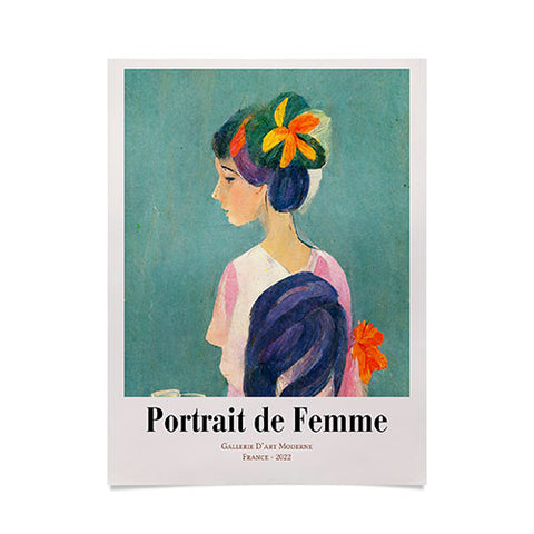 Mambo Art Studio portrait de femme flowers Poster