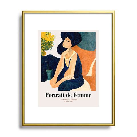 Mambo Art Studio portrait de femme Metal Framed Art Print