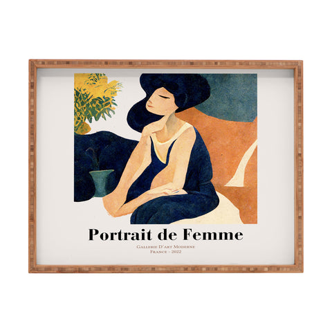 Mambo Art Studio portrait de femme Rectangular Tray