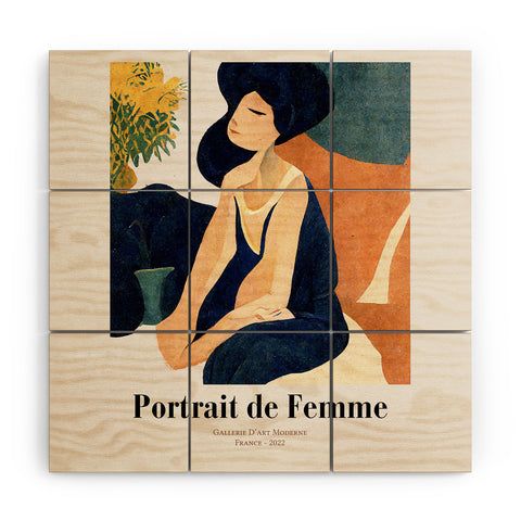 Mambo Art Studio portrait de femme Wood Wall Mural