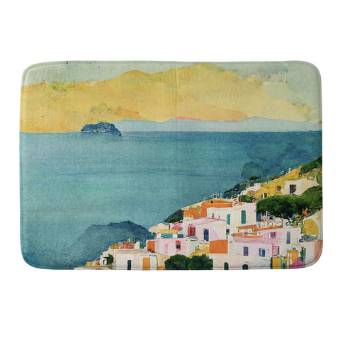 Mambo Art Studio Positano View Memory Foam Bath Mat