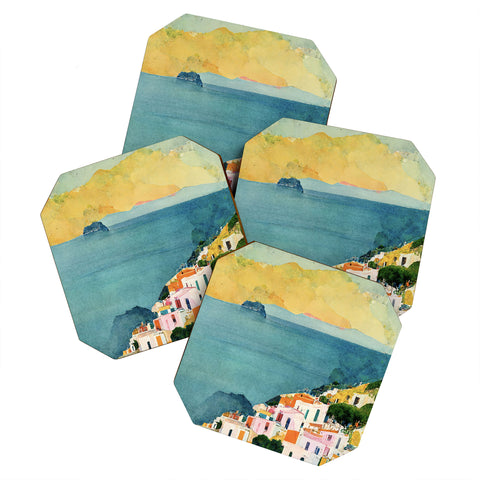 Mambo Art Studio Positano View Coaster Set