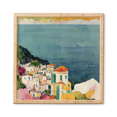 Mambo Art Studio Positano Watercolour Framed Wall Art