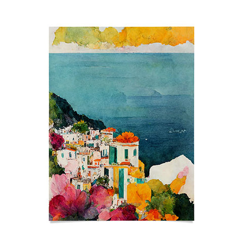 Mambo Art Studio Positano Watercolour Poster