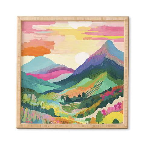 Mambo Art Studio Rainbow Mountain Painting Framed Wall Art