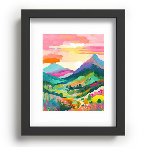 Mambo Art Studio Rainbow Mountain Painting Recessed Framing Rectangle